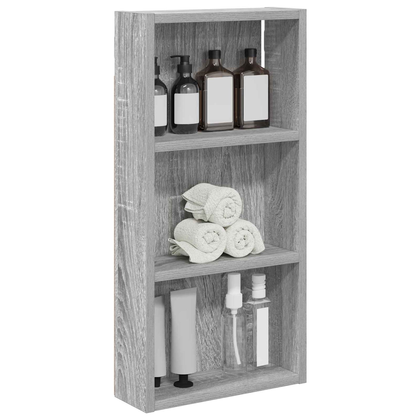 vidaXL Bathroom Wall Cabinet Grey Sonoma 30 x 10 x 60.5 cm