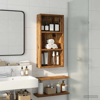 vidaXL Bathroom Wall Cabinet Old Wood 30 x 10 x 60.5 cm