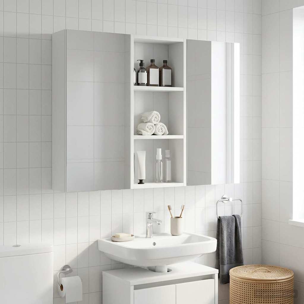 vidaXL Bathroom Wall Cabinet White 30 x 14 x 70 cm Engineered wood