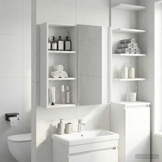 vidaXL Bathroom Wall Cabinet White 30 x 14 x 70 cm Engineered wood