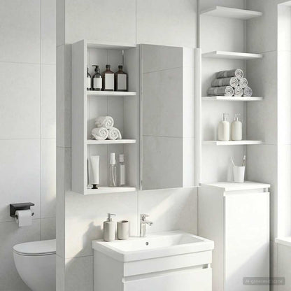 vidaXL Bathroom Wall Cabinet White 30 x 14 x 70 cm Engineered wood