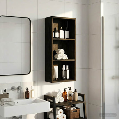vidaXL Bathroom Wall Cabinet Black Oak 30 x 14 x 70 cm Engineered wood