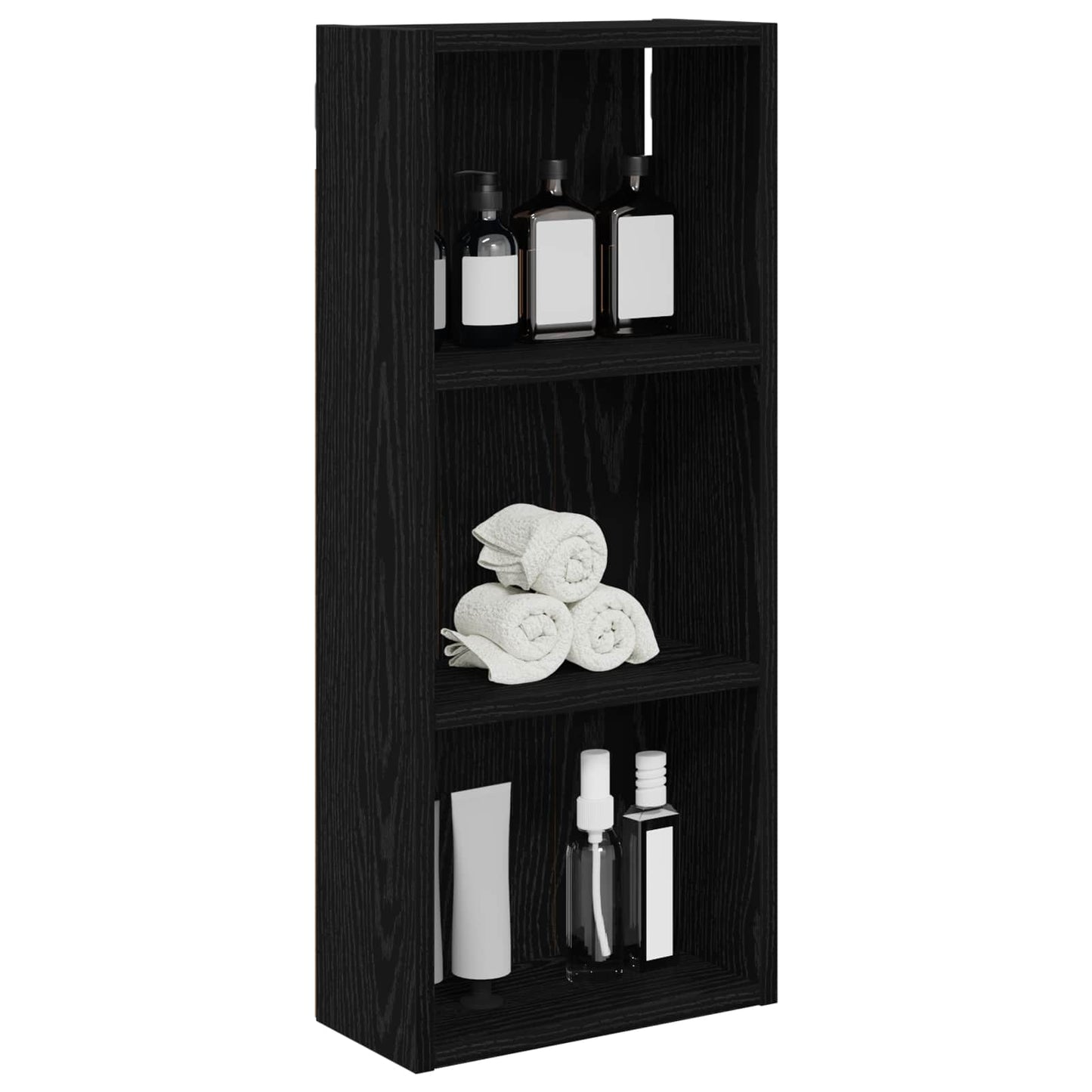 vidaXL Bathroom Wall Cabinet Black Oak 30 x 14 x 70 cm Engineered wood