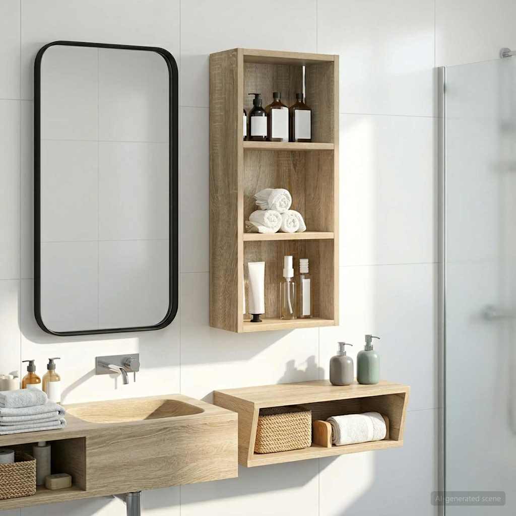 vidaXL Bathroom Wall Cabinet Sonoma Oak 30 x 14 x 70 cm