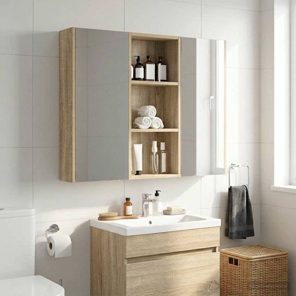 vidaXL Bathroom Wall Cabinet Sonoma Oak 30 x 14 x 70 cm