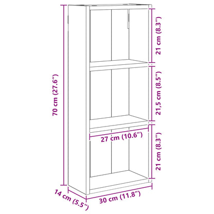 vidaXL Bathroom Wall Cabinet Sonoma Oak 30 x 14 x 70 cm