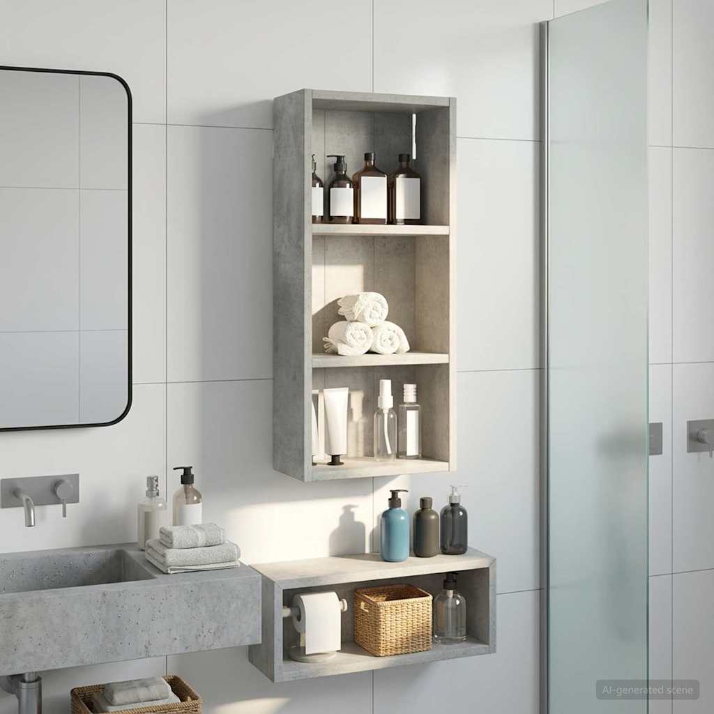 vidaXL Bathroom Wall Cabinet Concrete Grey 30 x 14 x 70 cm