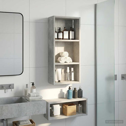 vidaXL Bathroom Wall Cabinet Concrete Grey 30 x 14 x 70 cm