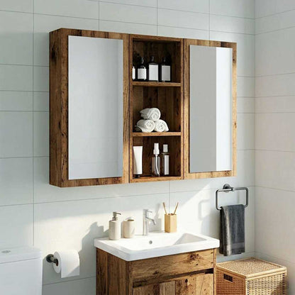 vidaXL Bathroom Wall Cabinet Old Wood 30 x 14 x 70 cm Engineered wood