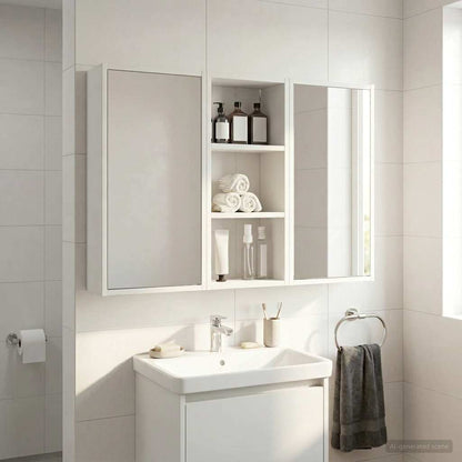 vidaXL Bathroom Wall Cabinet White 30 x 16 x 62.5 cm Engineered wood