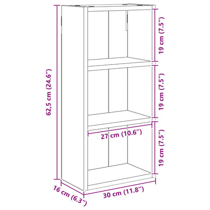 vidaXL Bathroom Wall Cabinet White 30 x 16 x 62.5 cm Engineered wood