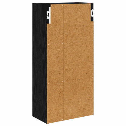 vidaXL Bathroom Wall Cabinet with Shelf Black Oak 30 x 16 x 62.5 cm
