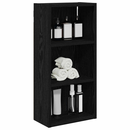 vidaXL Bathroom Wall Cabinet with Shelf Black Oak 30 x 16 x 62.5 cm