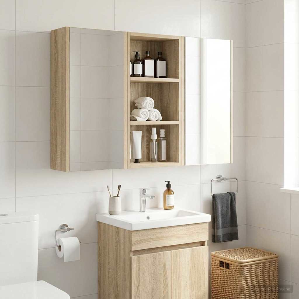 vidaXL Bathroom Wall Cabinet Sonoma Oak 30 x 16 x 62.5 cm