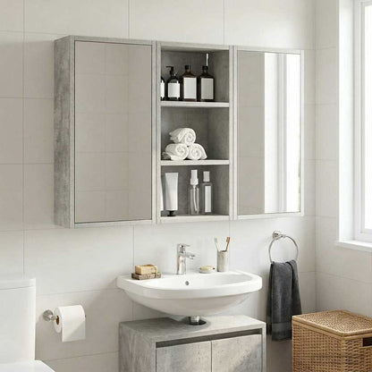 vidaXL Bathroom Wall Cabinet Concrete Grey 30 x 16 x 62.5 cm