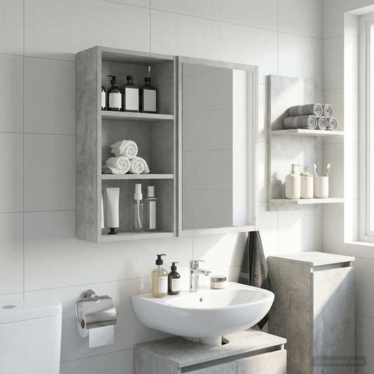 vidaXL Bathroom Wall Cabinet Concrete Grey 30 x 16 x 62.5 cm