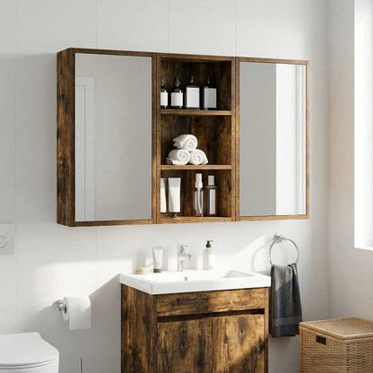 vidaXL Bathroom Wall Cabinet with Shelf Smoked Oak 30 x 16 x 62.5 cm
