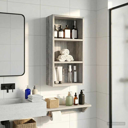 vidaXL Bathroom Wall Cabinet with Shelf Grey Sonoma 30 x 16 x 62.5 cm