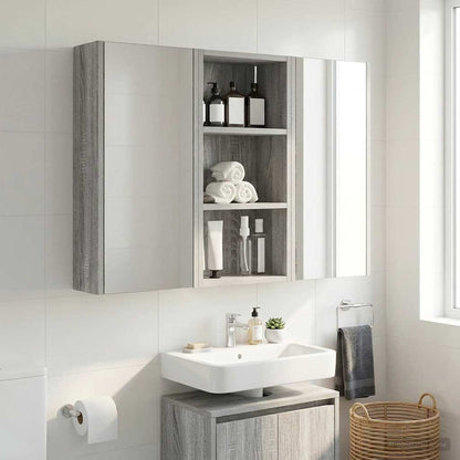 vidaXL Bathroom Wall Cabinet with Shelf Grey Sonoma 30 x 16 x 62.5 cm