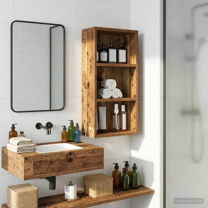 vidaXL Bathroom Wall Cabinet Old Wood 30 x 16 x 62.5 cm