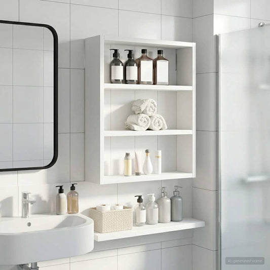 vidaXL Bathroom Wall Cabinet White 40 x 10 x 50 cm Engineered wood