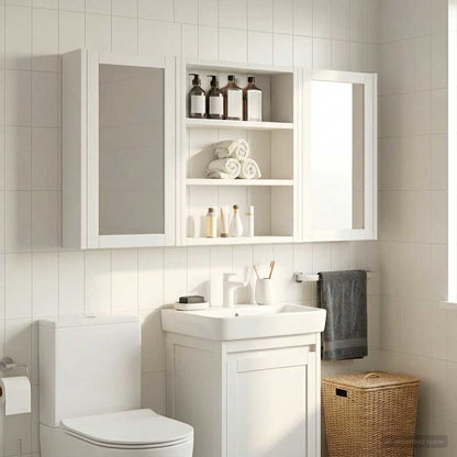 vidaXL Bathroom Wall Cabinet White 40 x 10 x 50 cm Engineered wood