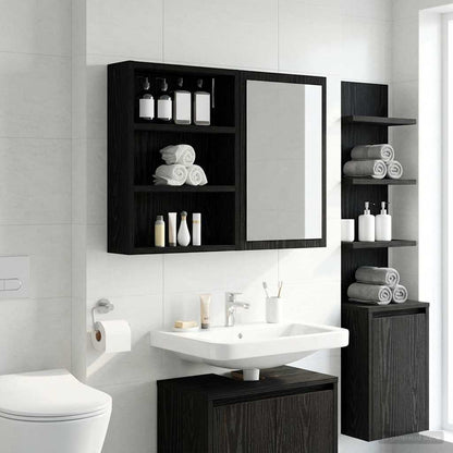 vidaXL Bathroom Wall Cabinet Black Oak 40 x 10 x 50 cm Engineered wood