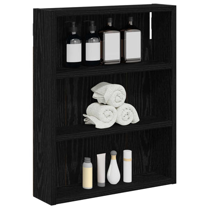 vidaXL Bathroom Wall Cabinet Black Oak 40 x 10 x 50 cm Engineered wood