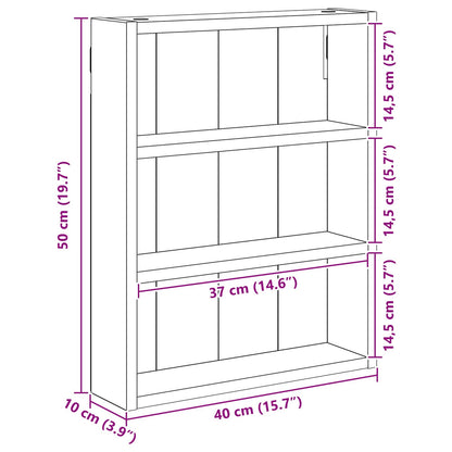 vidaXL Bathroom Wall Cabinet Black Oak 40 x 10 x 50 cm Engineered wood