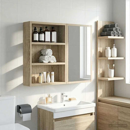 vidaXL Bathroom Wall Cabinet Sonoma Oak 40 x 10 x 50 cm