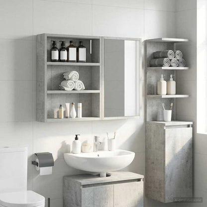 vidaXL Bathroom Wall Cabinet Concrete Grey 40 x 10 x 50 cm