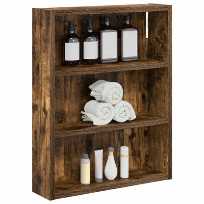 vidaXL Bathroom Wall Cabinet with Shelf Smoked Oak 40 x 10 x 50 cm