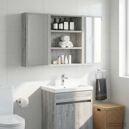 vidaXL Bathroom Wall Cabinet with Shelf Grey Sonoma 40 x 10 x 50 cm