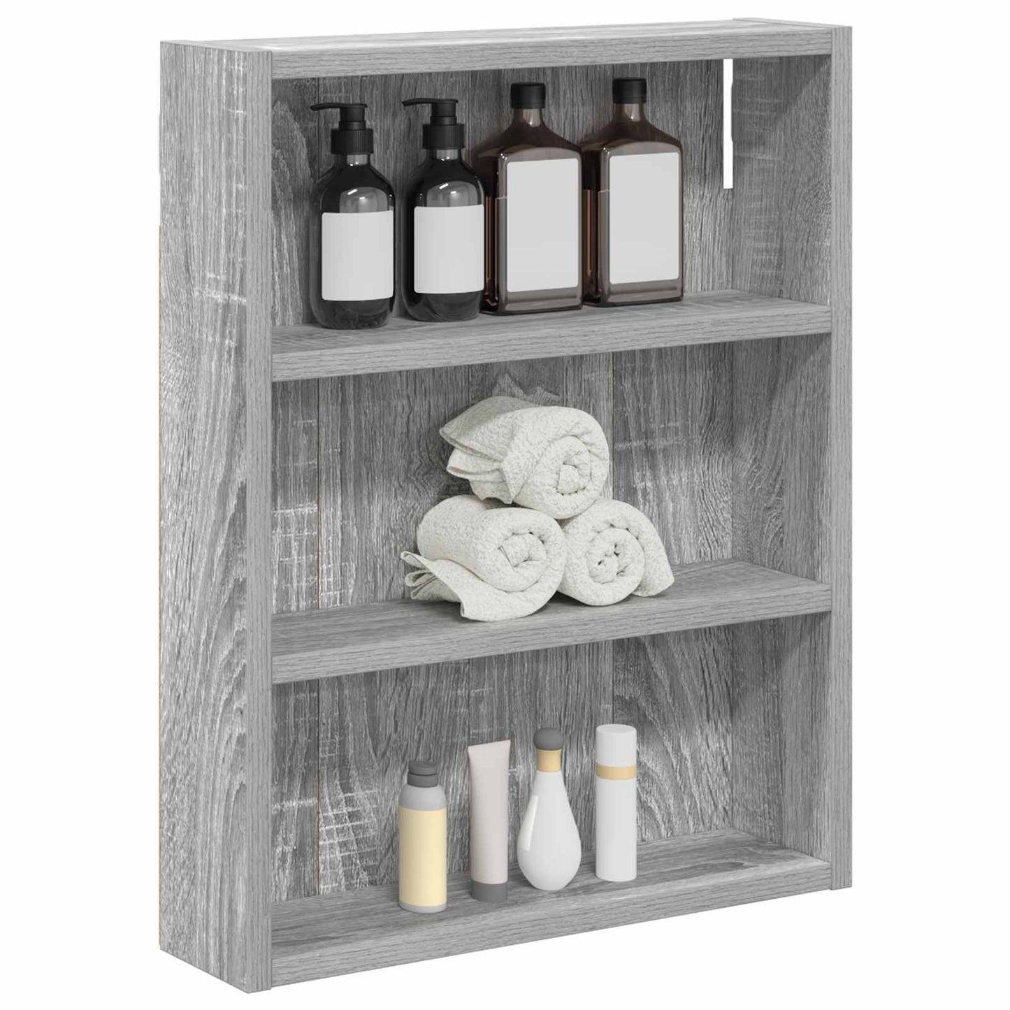 vidaXL Bathroom Wall Cabinet with Shelf Grey Sonoma 40 x 10 x 50 cm