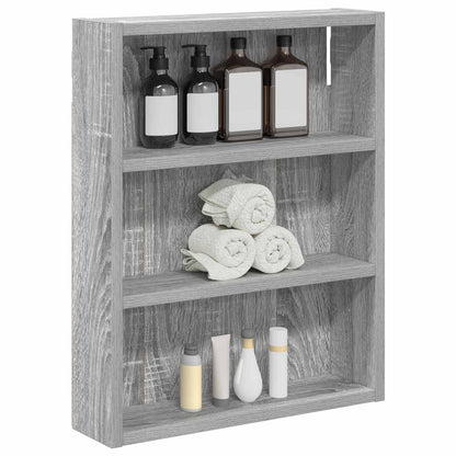vidaXL Bathroom Wall Cabinet with Shelf Grey Sonoma 40 x 10 x 50 cm
