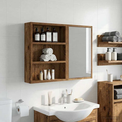 vidaXL Bathroom Wall Cabinet Old Wood 40 x 10 x 50 cm Engineered wood