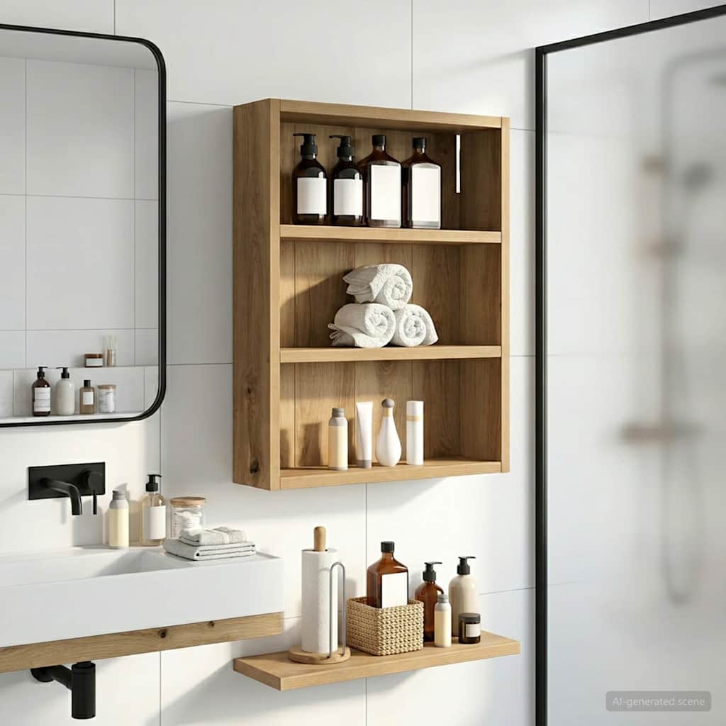 vidaXL Bathroom Wall Cabinet Artisian Oak 40 x 10 x 50 cm