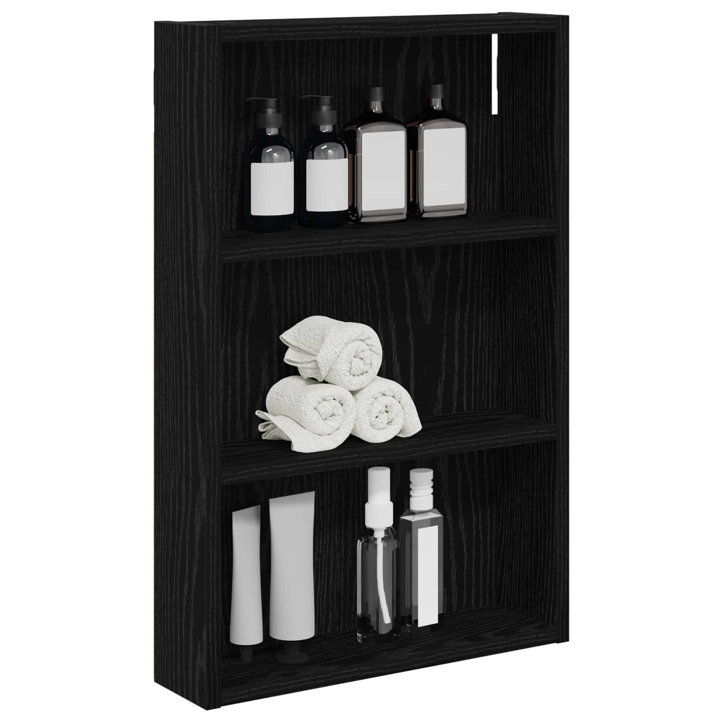 vidaXL Bathroom Wall Cabinet Black Oak 40 x 10 x 60.5 cm