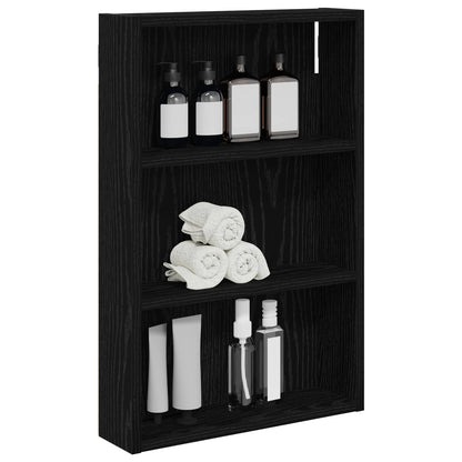 vidaXL Bathroom Wall Cabinet Black Oak 40 x 10 x 60.5 cm