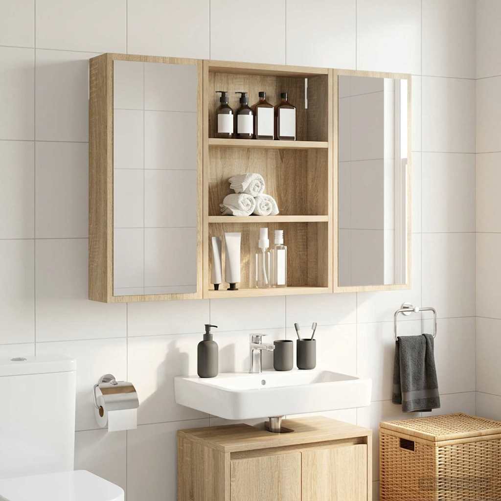 vidaXL Bathroom Wall Cabinet Sonoma Oak 40 x 10 x 60.5 cm