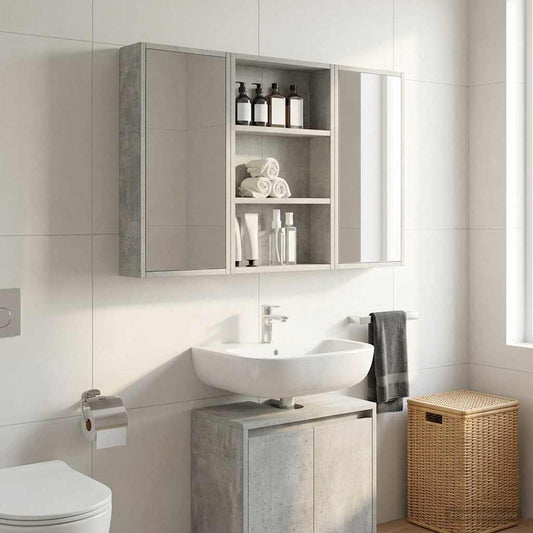 vidaXL Bathroom Wall Cabinet Concrete Grey 40 x 10 x 60.5 cm