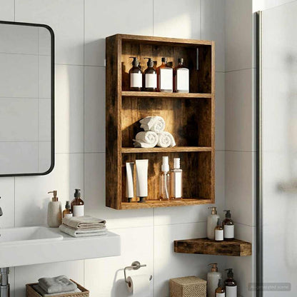 vidaXL Bathroom Wall Cabinet with Shelf Smoked Oak 40 x 10 x 60.5 cm
