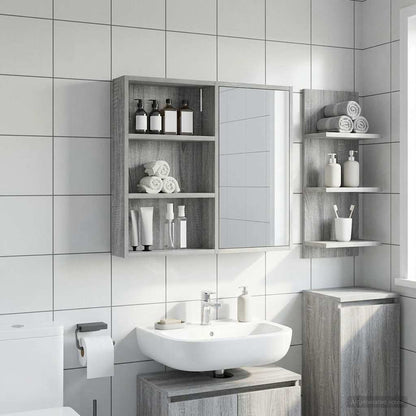 vidaXL Bathroom Wall Cabinet with Shelf Grey Sonoma 40 x 10 x 60.5 cm