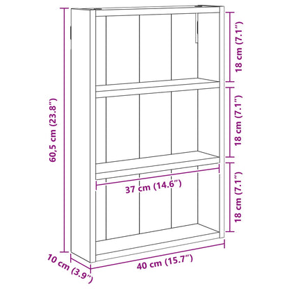 vidaXL Bathroom Wall Cabinet Grey Sonoma 40 x 10 x 60.5 cm