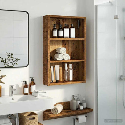 vidaXL Bathroom Wall Cabinet Old Wood 40 x 10 x 60.5 cm