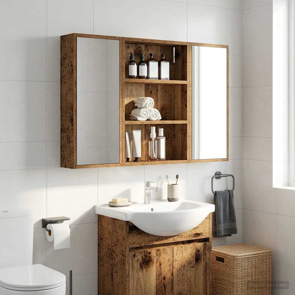 vidaXL Bathroom Wall Cabinet Old Wood 40 x 10 x 60.5 cm