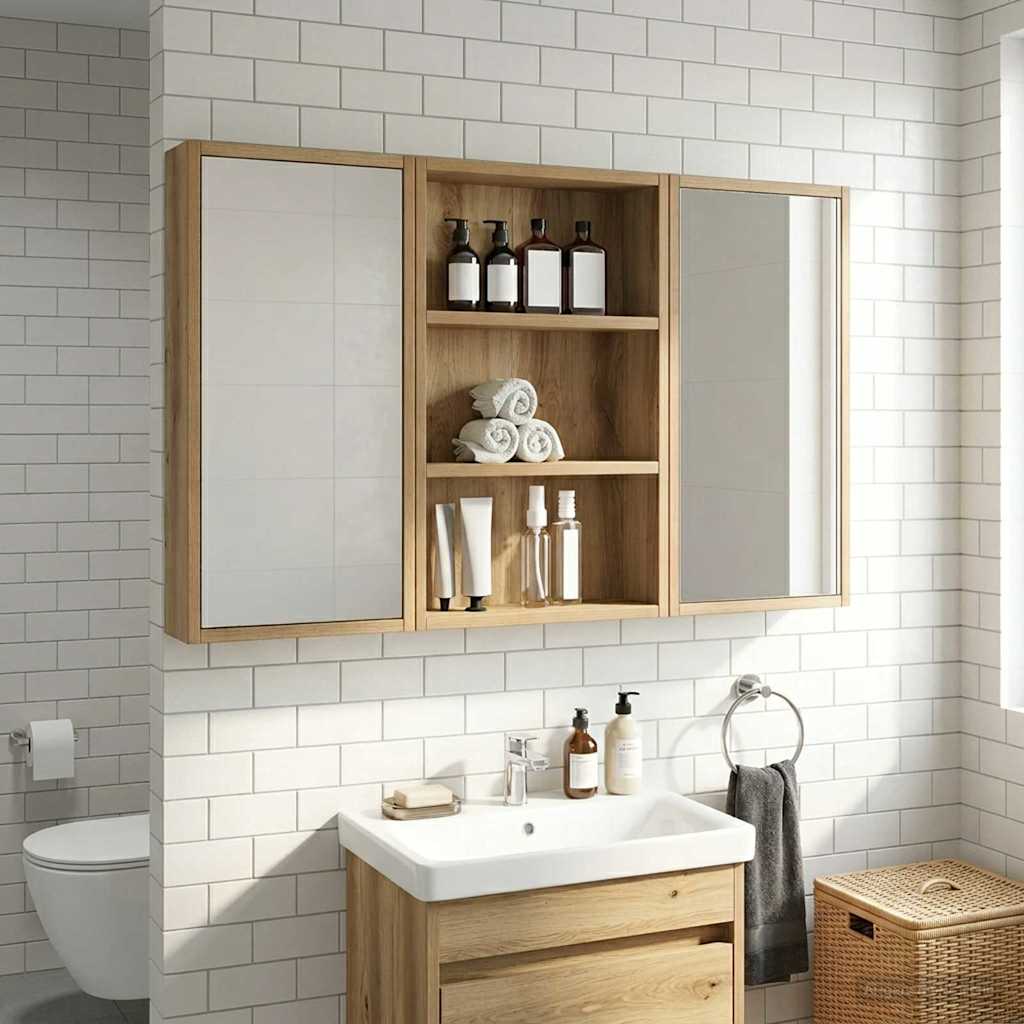 vidaXL Bathroom Wall Cabinet Artisian Oak 40 x 10 x 60.5 cm