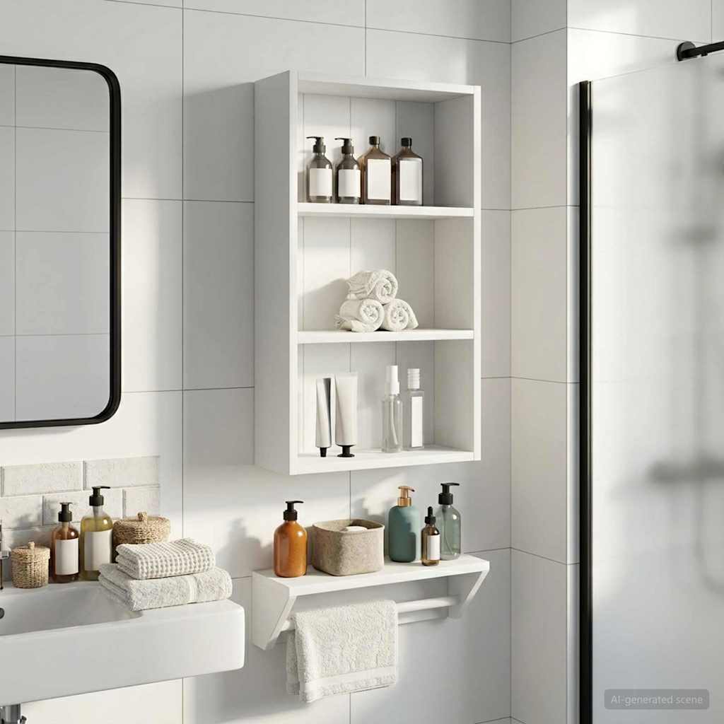vidaXL Bathroom Wall Cabinet White 40 x 14 x 70 cm Engineered wood