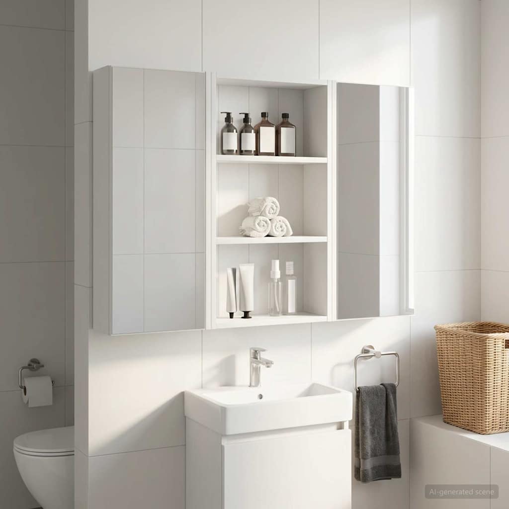 vidaXL Bathroom Wall Cabinet White 40 x 14 x 70 cm Engineered wood
