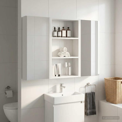 vidaXL Bathroom Wall Cabinet White 40 x 14 x 70 cm Engineered wood